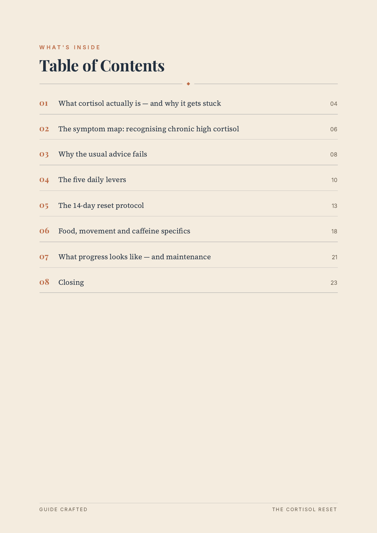 The Cortisol Reset — sample page 3