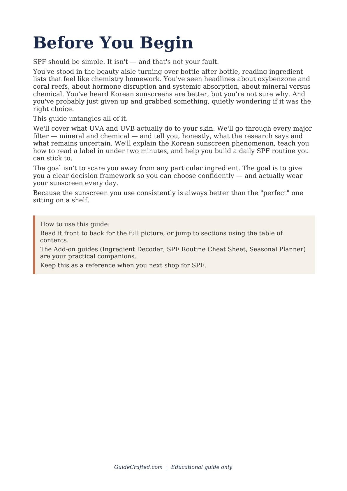 The Clean Sunscreen Guide — sample page 2