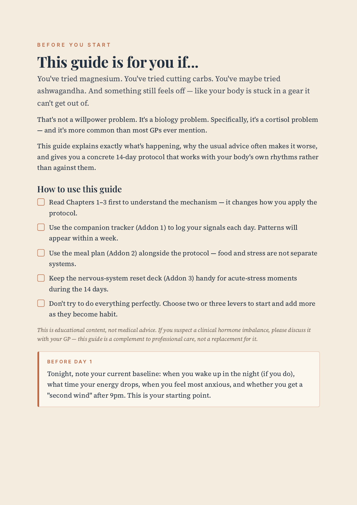 The Cortisol Reset — sample page 2