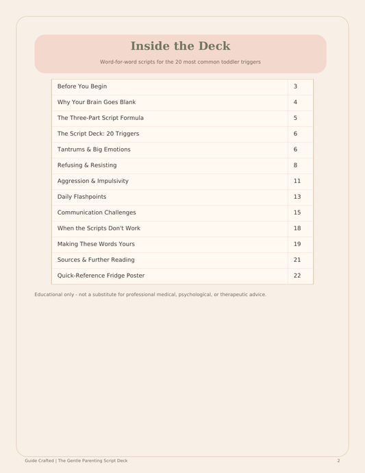 The Gentle Parenting Script Deck — sample page 1