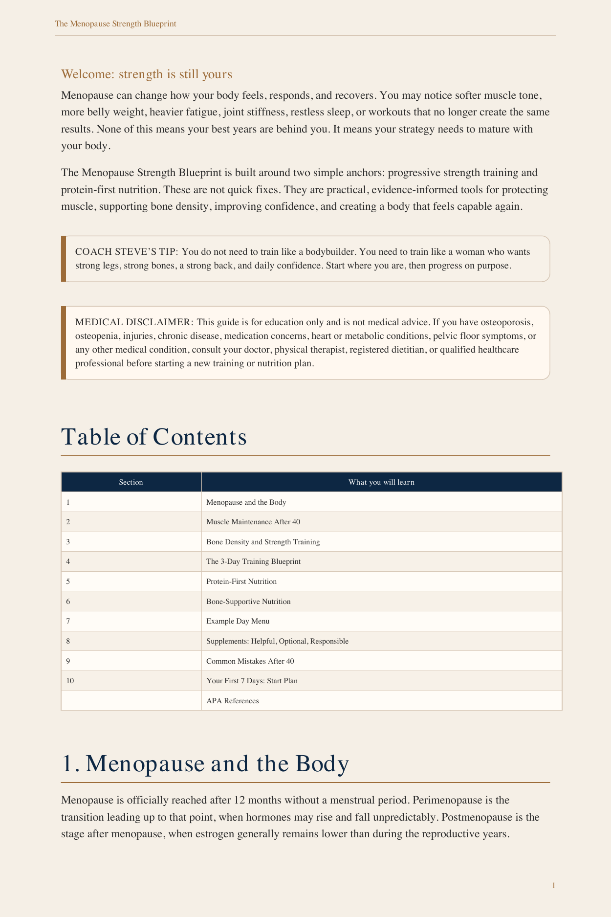 The Menopause Strength Blueprint — sample page 1