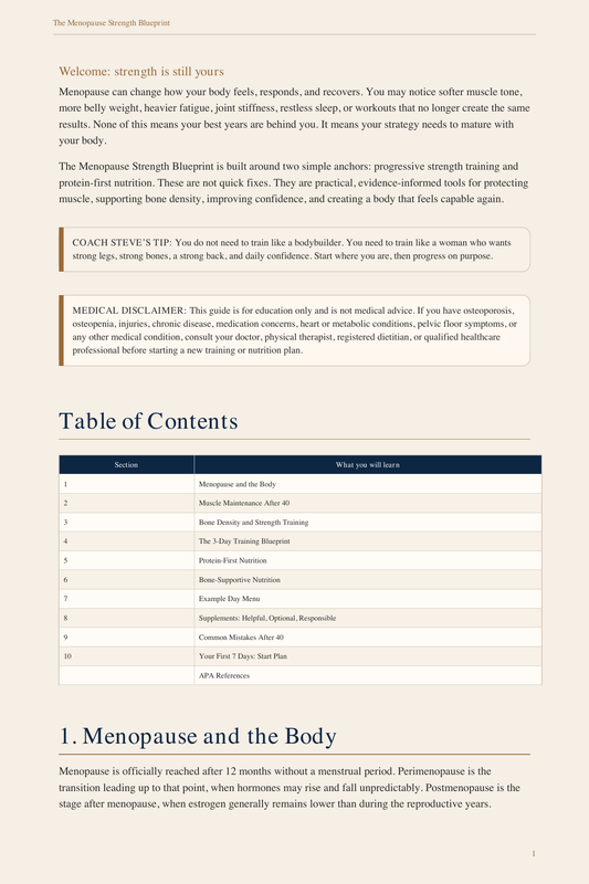 The Menopause Strength Blueprint — sample page 1