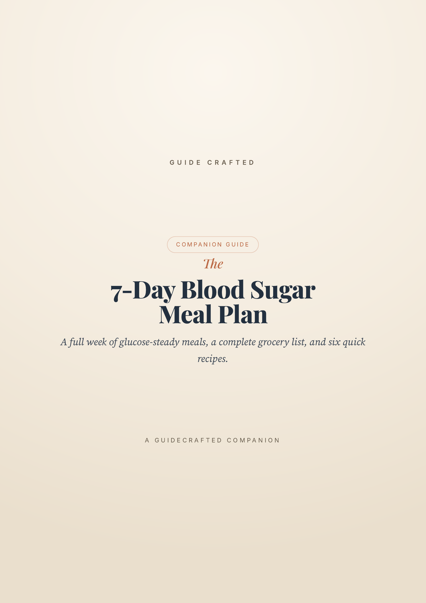 The 7-Day Blood Sugar Meal Plan — cover