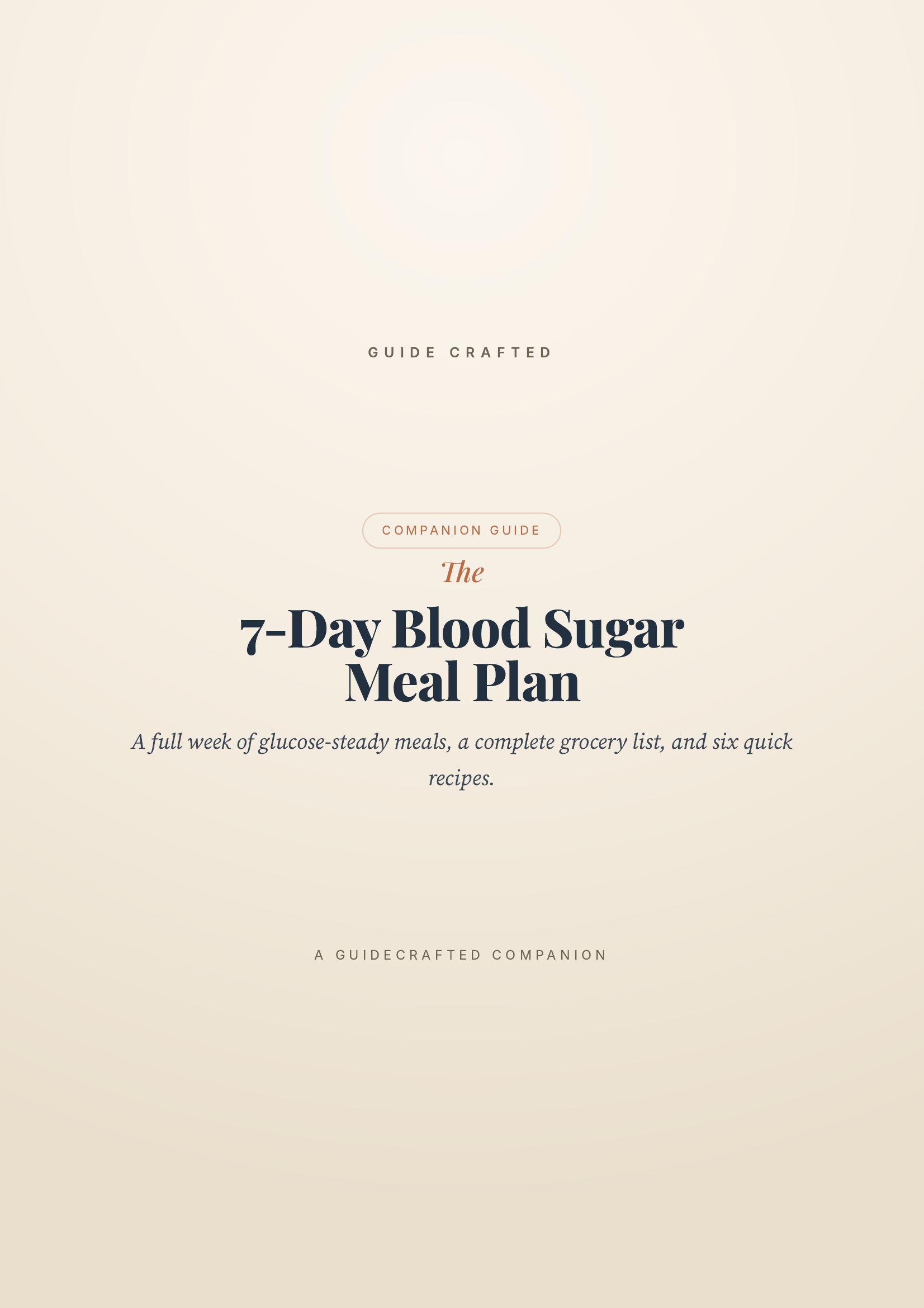 The 7-Day Blood Sugar Meal Plan — cover