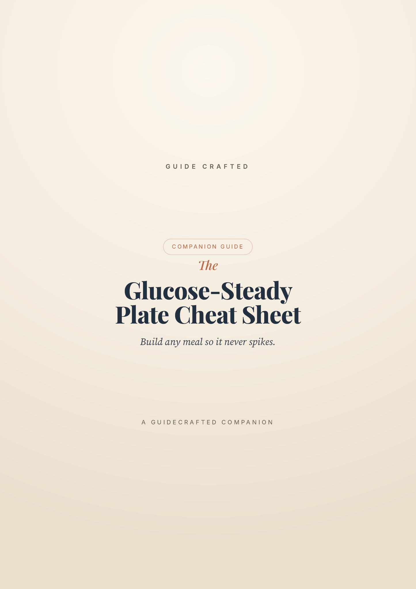 The Glucose-Steady Plate Cheat Sheet — cover