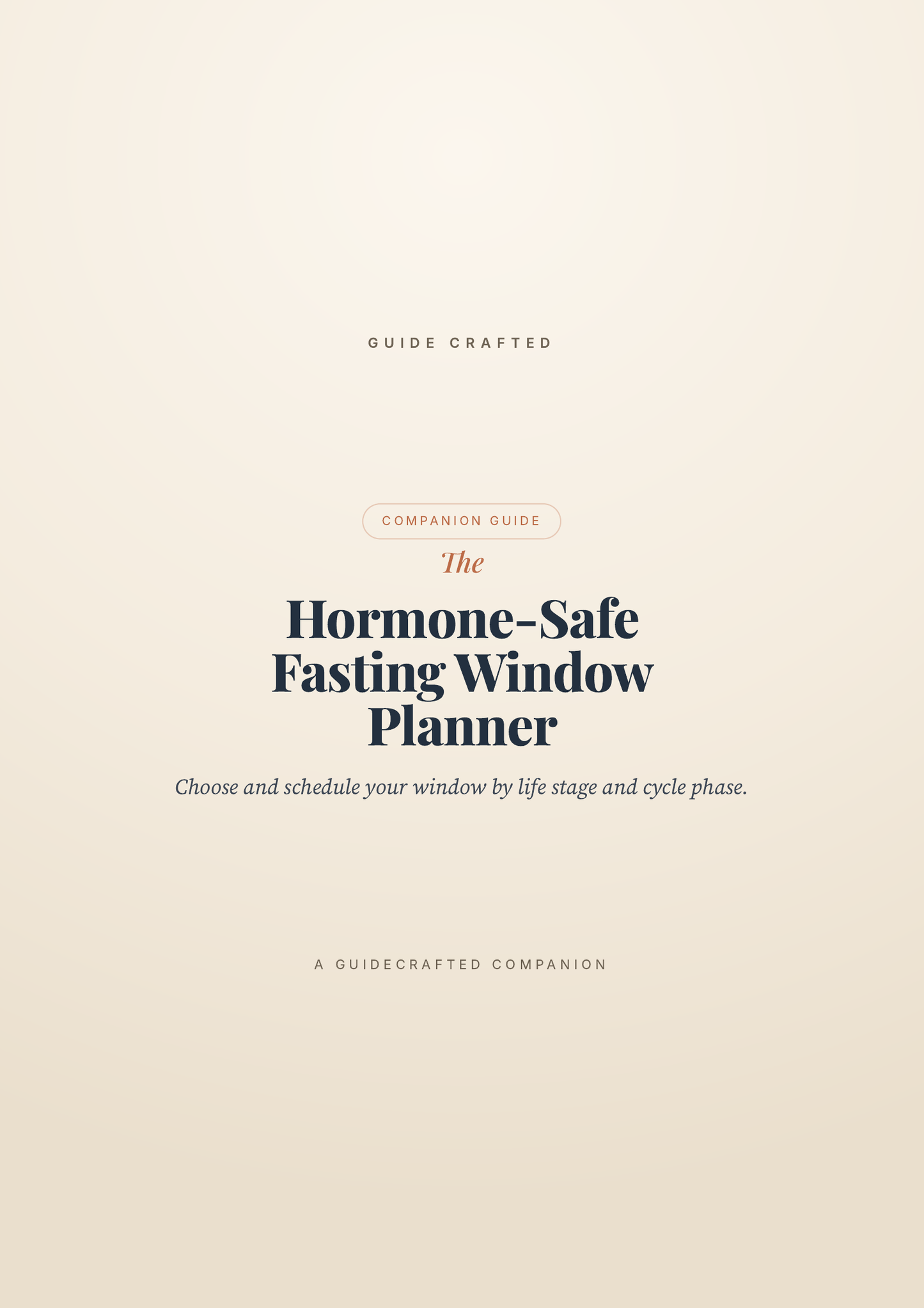 The Hormone-Safe Fasting Window Planner — cover