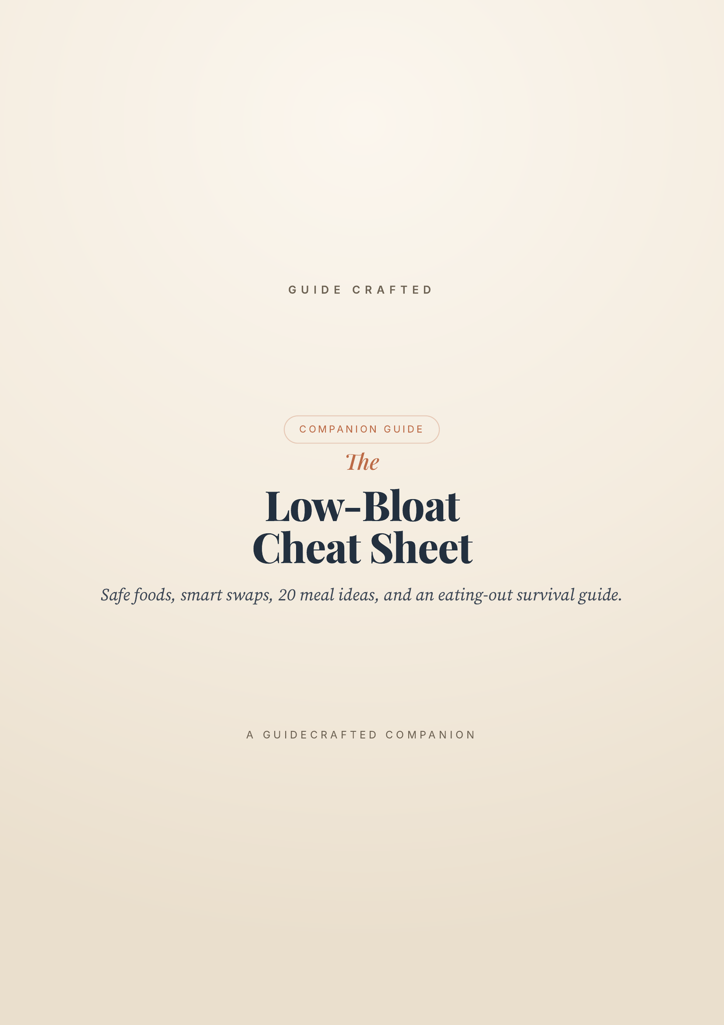 The Low-Bloat Meal & Eating-Out Cheat Sheet — cover