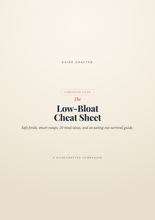 The Low-Bloat Meal & Eating-Out Cheat Sheet — cover