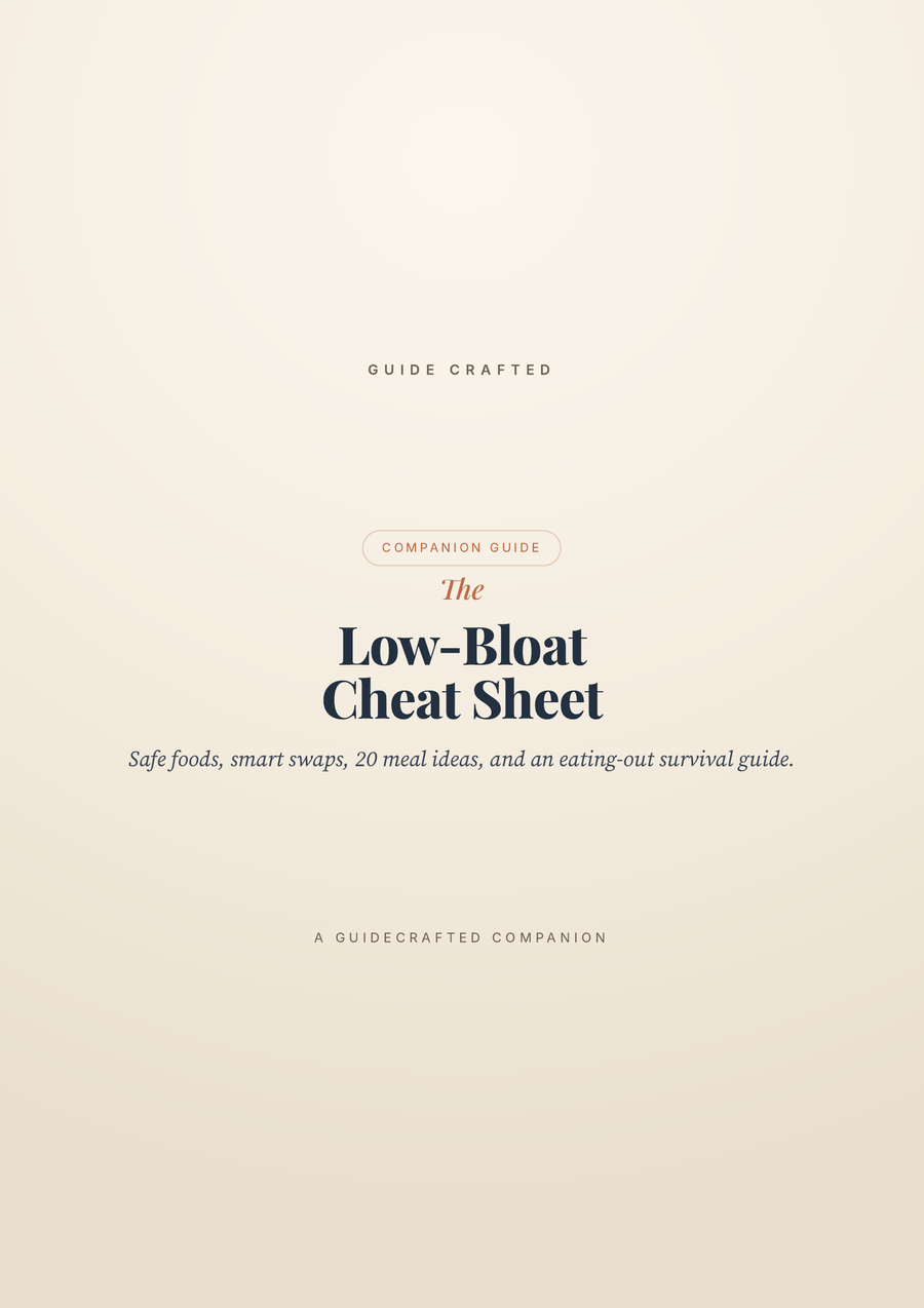 The Low-Bloat Meal & Eating-Out Cheat Sheet — cover